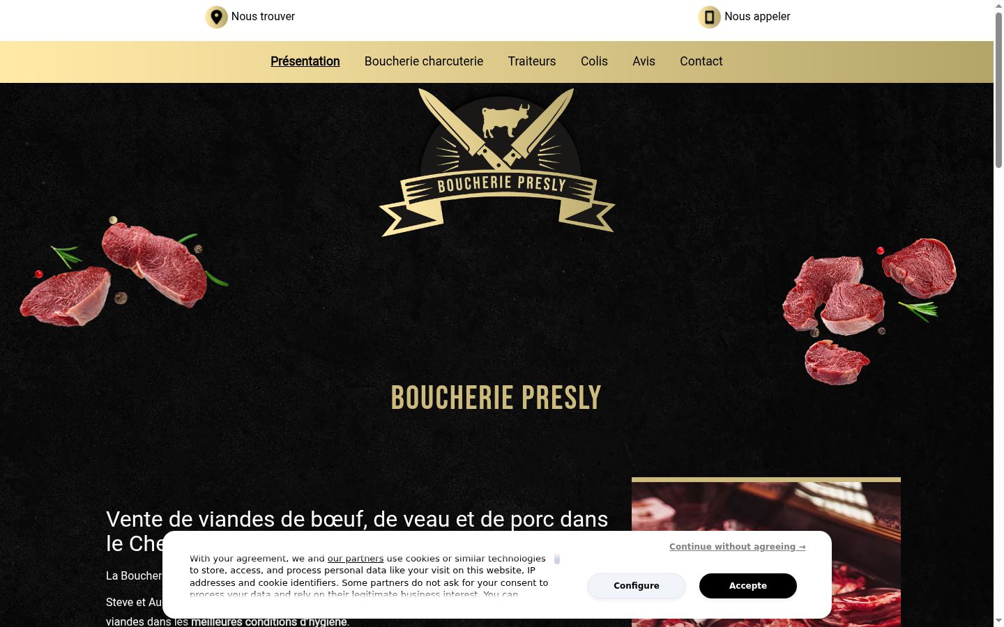 Capture d'écran de la bannière de consentement affichée avant toute interaction