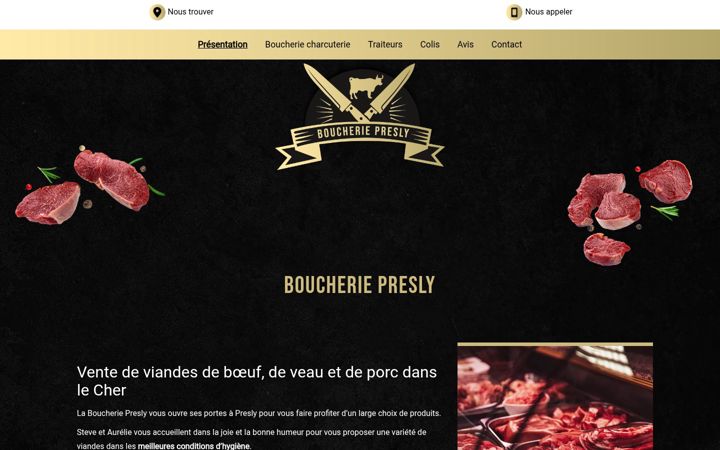 Screenshot of boucherie-presly.fr