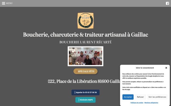 Screenshot of boucherie-recarte.com