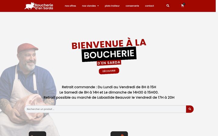 Ekraanipilt saidist boucherie-saura.fr