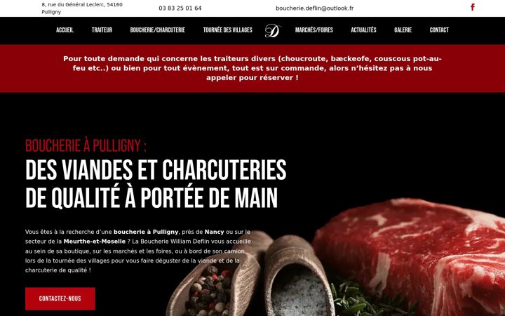 Screenshot of boucherie-william-deflin.fr