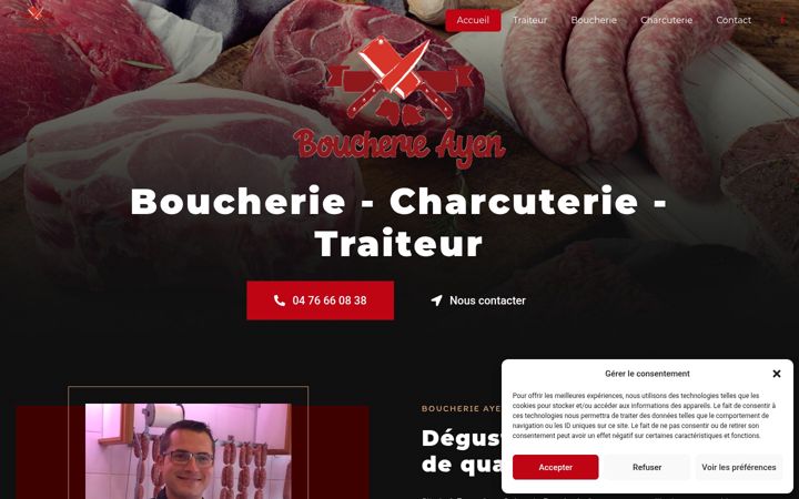 Screenshot of boucherieayen.com
