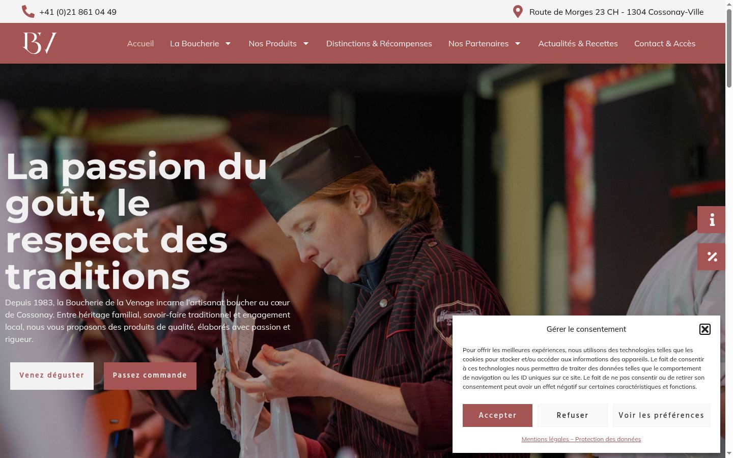 Screenshot of the consent banner shown before any interaction