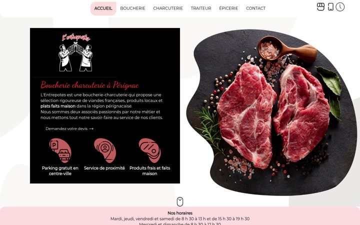 Screenshot of boucherielentrepotes.fr