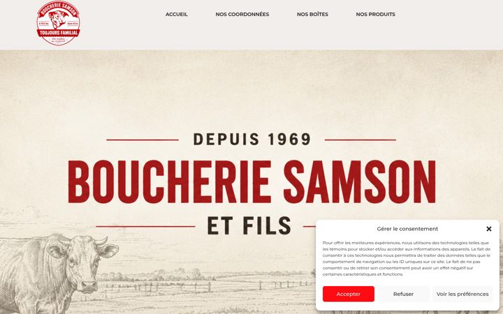 Screenshot of boucheriesamson.com