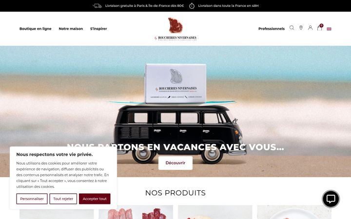 Screenshot of boucheriesnivernaises.com