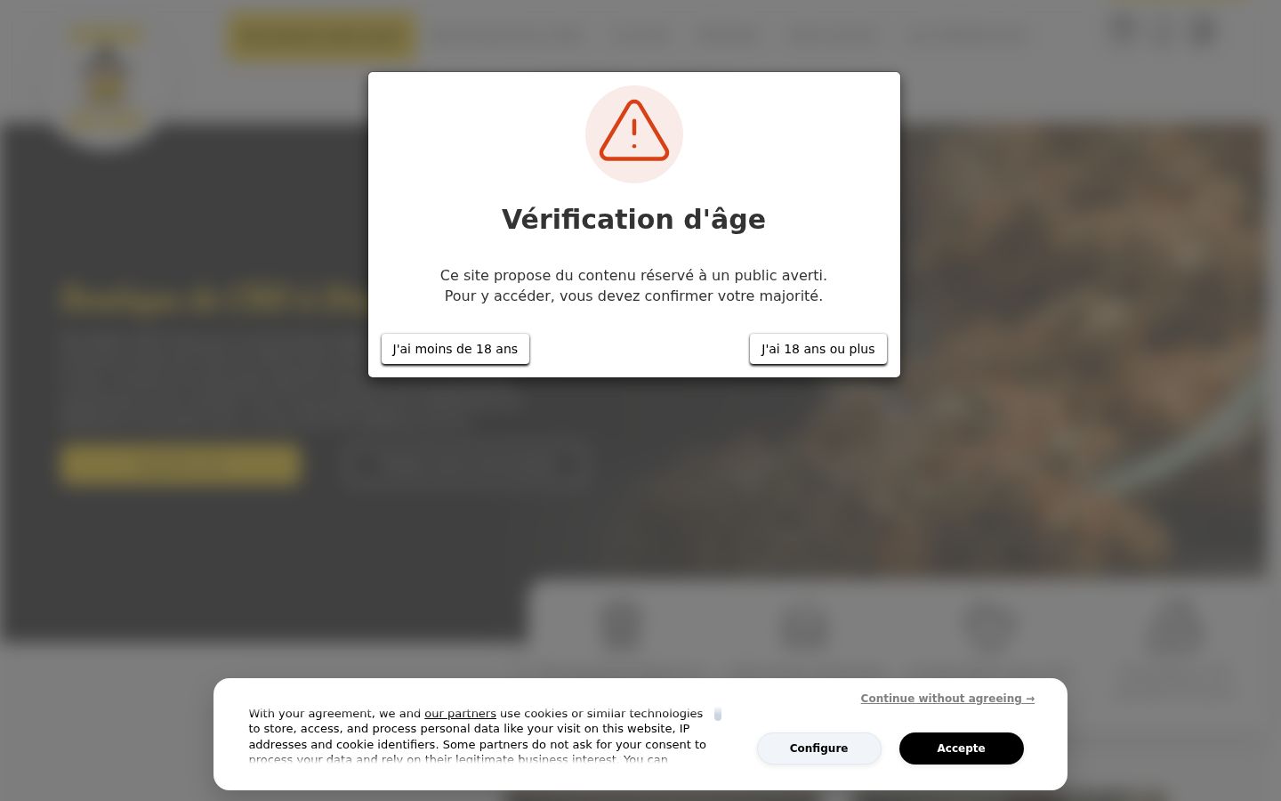 Screenshot del banner di consenso mostrato prima di qualsiasi interazione