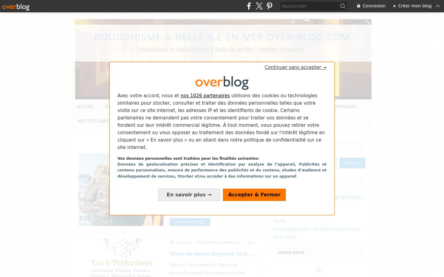Screenshot del banner di consenso mostrato prima di qualsiasi interazione