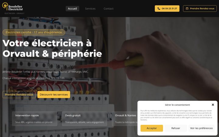 Screenshot of boudelier-electricite.fr