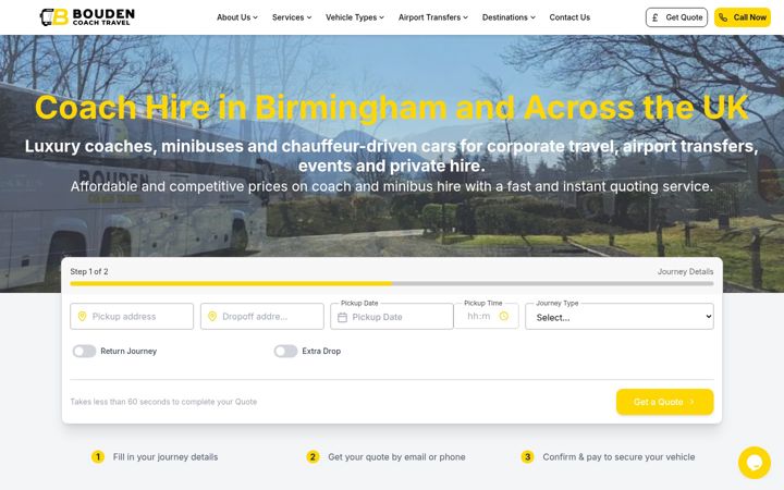Screenshot of boudencoachtravel.co.uk
