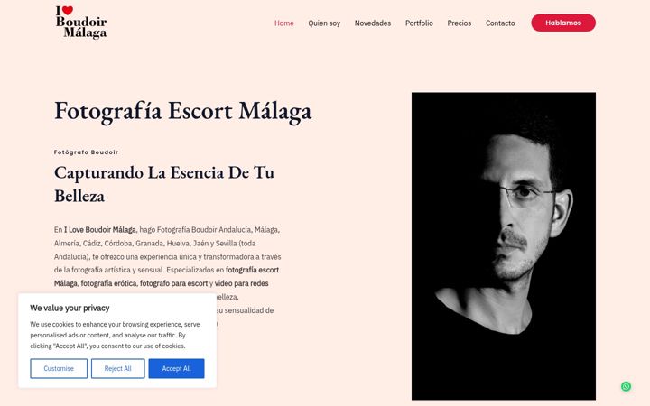 Screenshot of boudoirfotografiamalaga.es