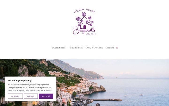 Екранна снимка на bouganvilleamalfi.it