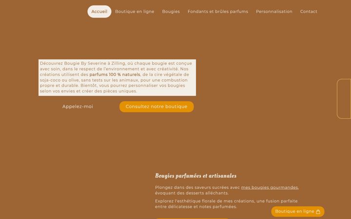 Screenshot of bougie-by-severine.fr