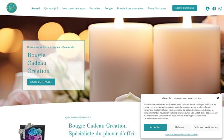 Screenshot of bougie-cadeau-creation.fr