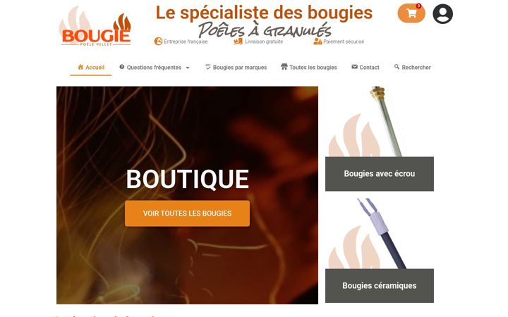 Screenshot of bougie-poele-pellet.fr