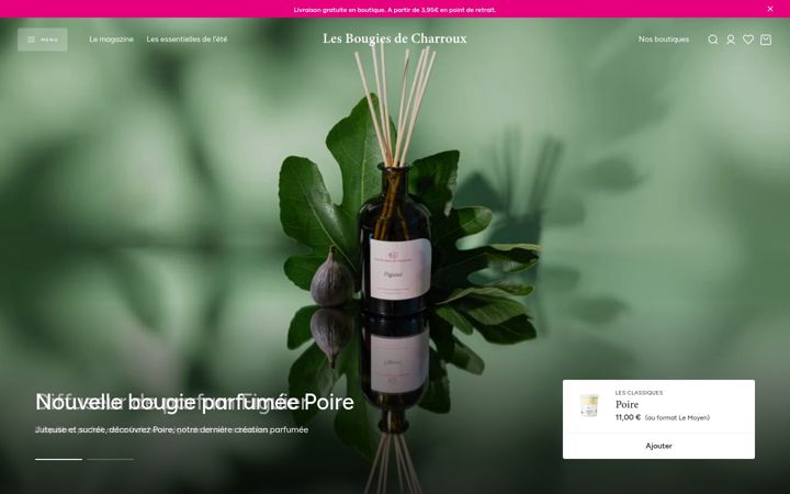 Screenshot of bougies-charroux.com