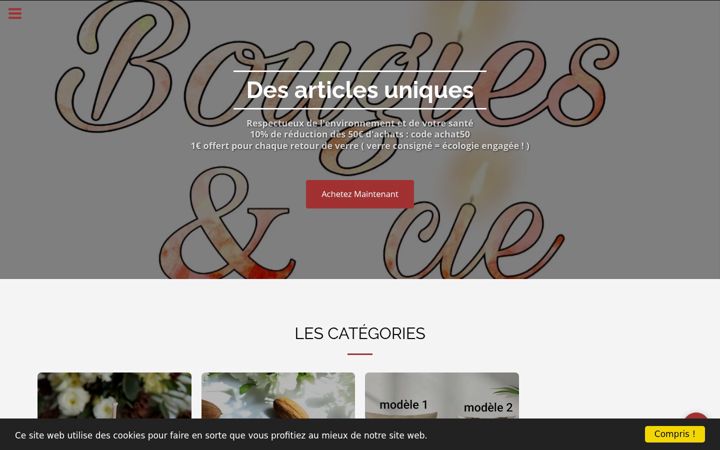 Skjermbilde av bougies-et-compagnie.fr