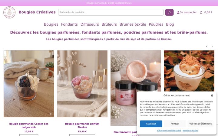 Screenshot of bougiescreatives.com