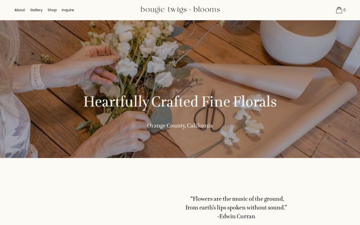 Screenshot of bougietwigsandblooms.com