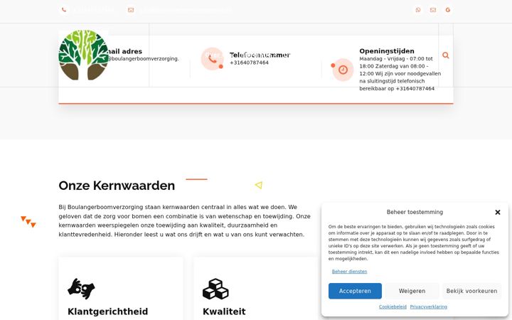 Captura de pantalla de boulangerboomverzorging.nl