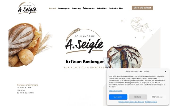Snímek obrazovky boulangerie-aseigle.fr