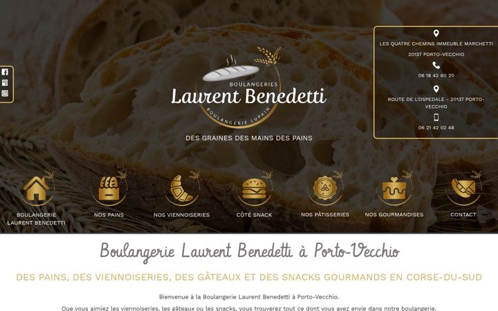 Screenshot of boulangerie-benedetti-portovecchio.fr