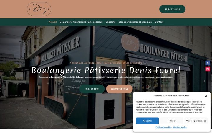 Screenshot of boulangerie-denisfourel33.fr