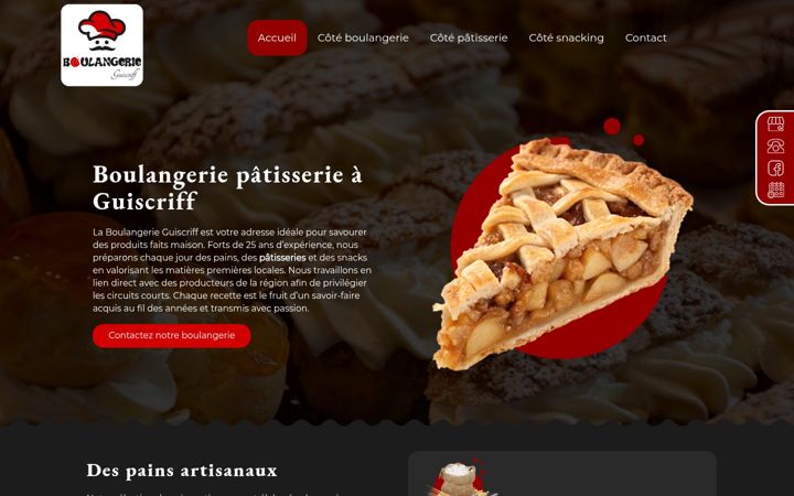 Screenshot of boulangerie-guiscriff.fr