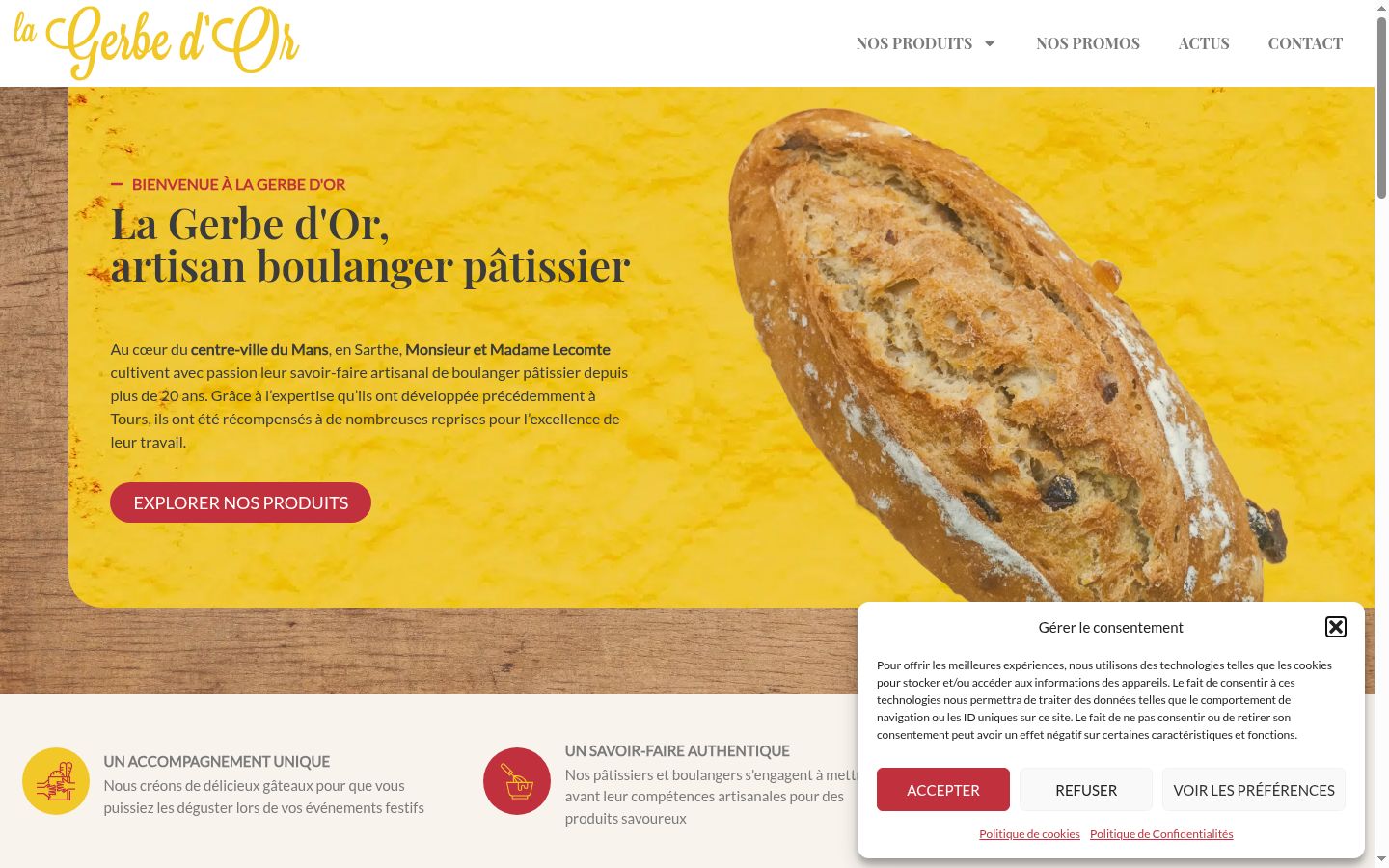 Screenshot del banner di consenso mostrato prima di qualsiasi interazione