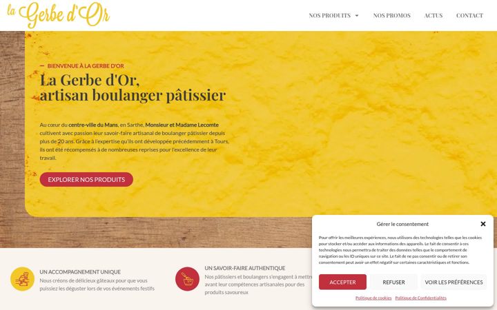 Skjámynd af boulangerie-lagerbedor.fr