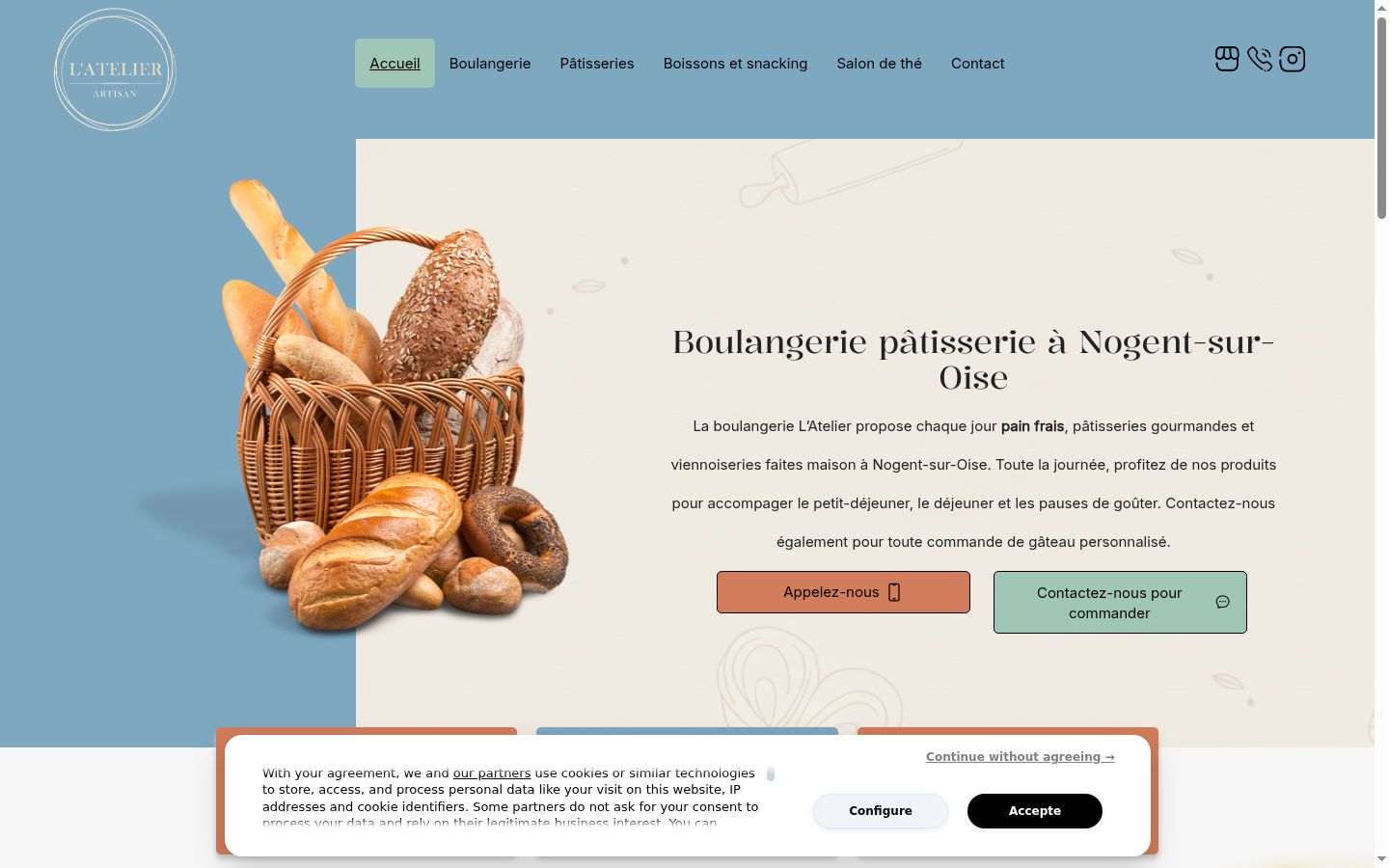 Screenshot del banner di consenso mostrato prima di qualsiasi interazione