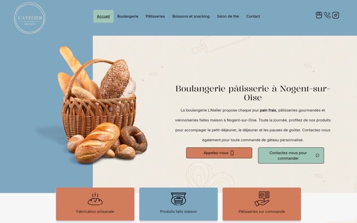 Screenshot of boulangerie-latelier.fr