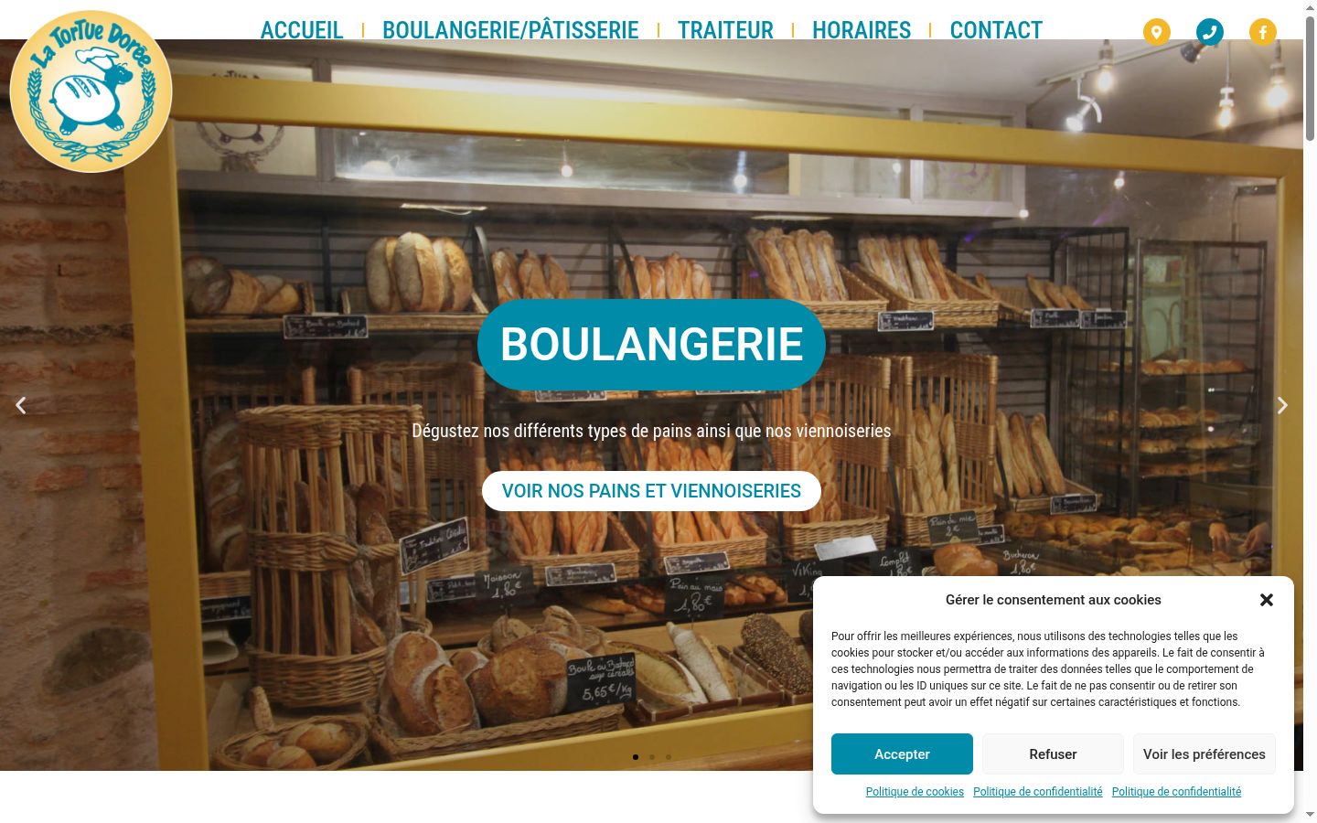 Screenshot del banner di consenso mostrato prima di qualsiasi interazione