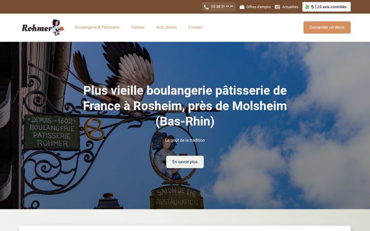 Screenshot of boulangerie-rohmer.fr