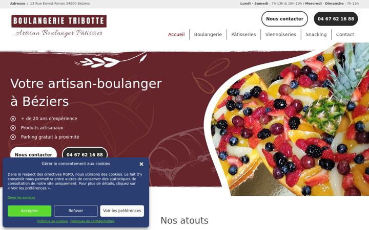 Screenshot of boulangerie-tribotte.fr