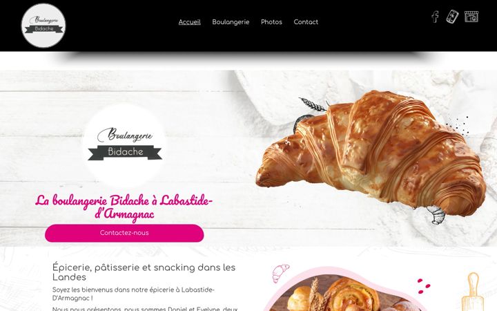 Screenshot of boulangeriebidache.fr