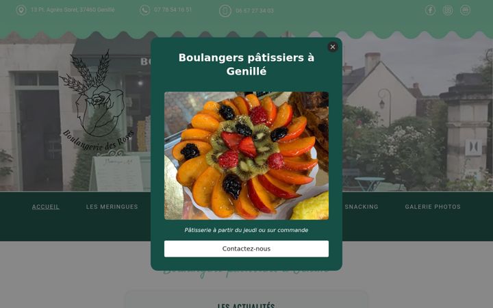 Екранна снимка на boulangeriedesroses.fr