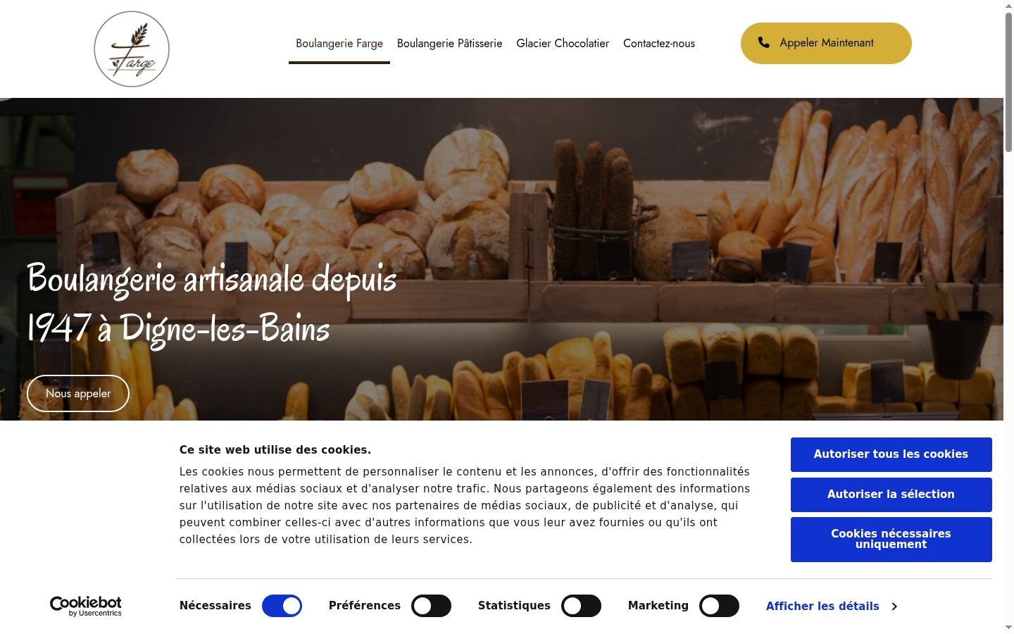 Screenshot del banner di consenso mostrato prima di qualsiasi interazione