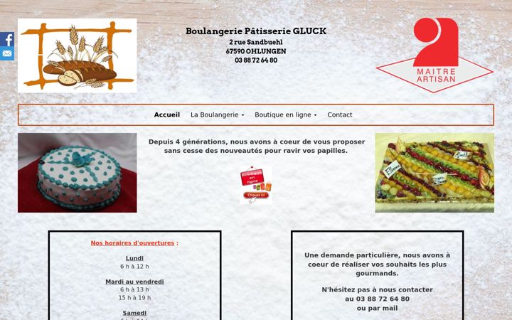 Screenshot of boulangeriegluck.fr