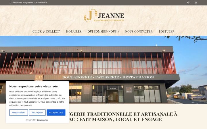 Screenshot of boulangeriejeanne.fr