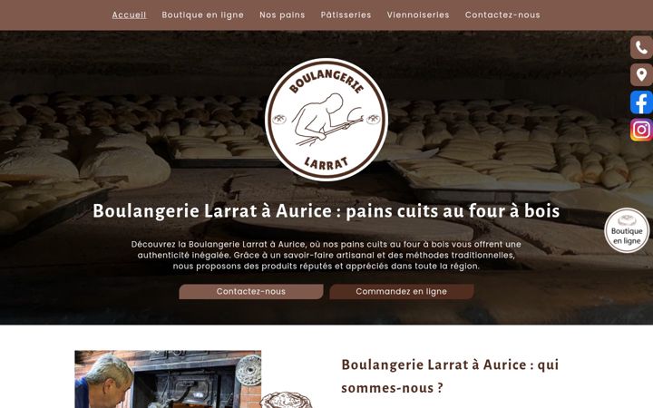 Screenshot of boulangerielarrat.fr