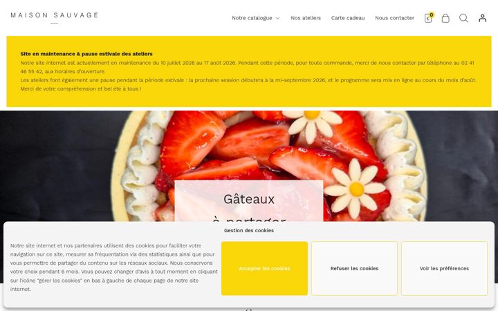 Screenshot of boulangeriemaisonsauvage.fr