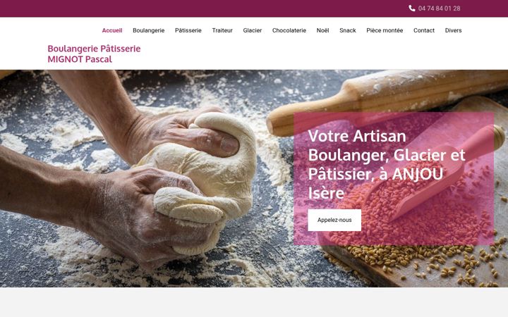 Screenshot of boulangeriemignot.fr