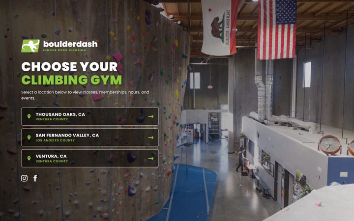 Screenshot of boulderdashclimbing.com
