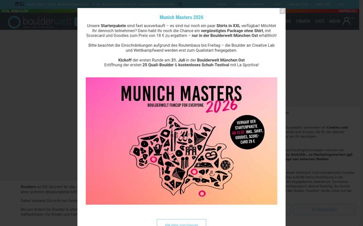 Screenshot of boulderwelt-muenchen-ost.de