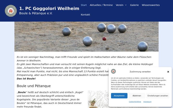 Capture d'écran de boule-weilheim.de