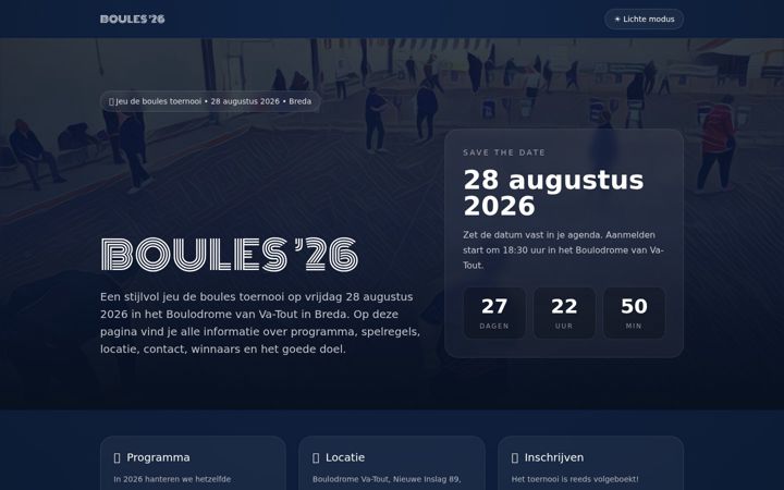 Screenshot of boulestoernooi.nl
