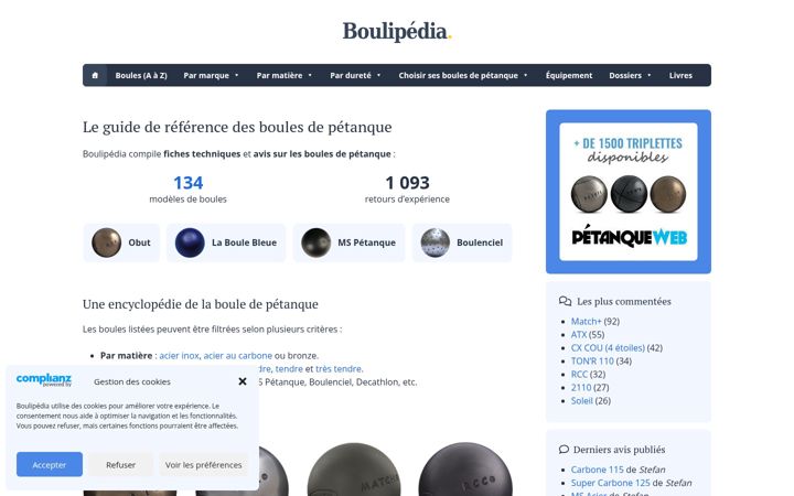 Screenshot of boulipedia.com