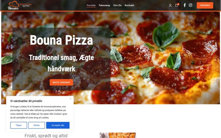 Screenshot of bounapizza.dk
