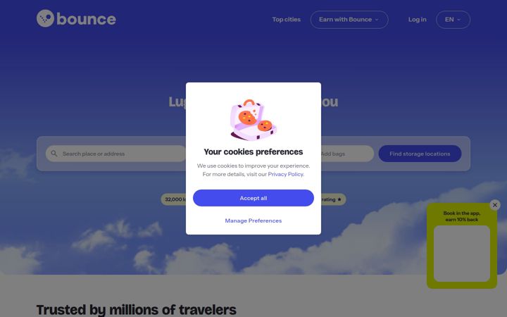 Screenshot of bounce.com